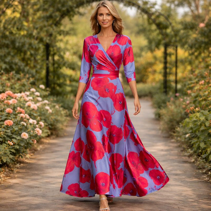 Virelia | Wrap-Style Flowing Maxi Dress