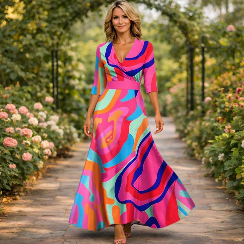 Virelia | Wrap-Style Flowing Maxi Dress