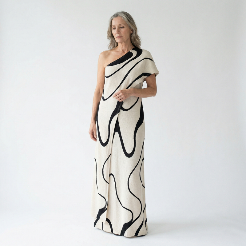 Riley Pattern Off-Shoulder Maxi Dress