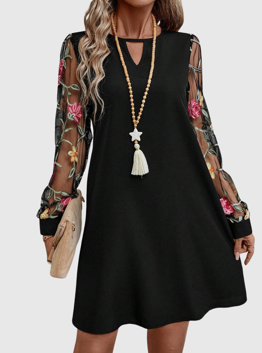 JULIA | SHEER FLORAL MINI DRESS