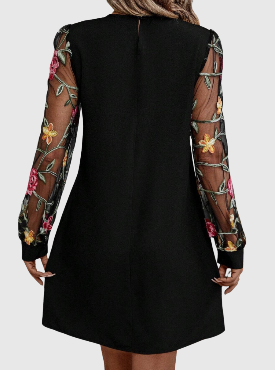JULIA | SHEER FLORAL MINI DRESS