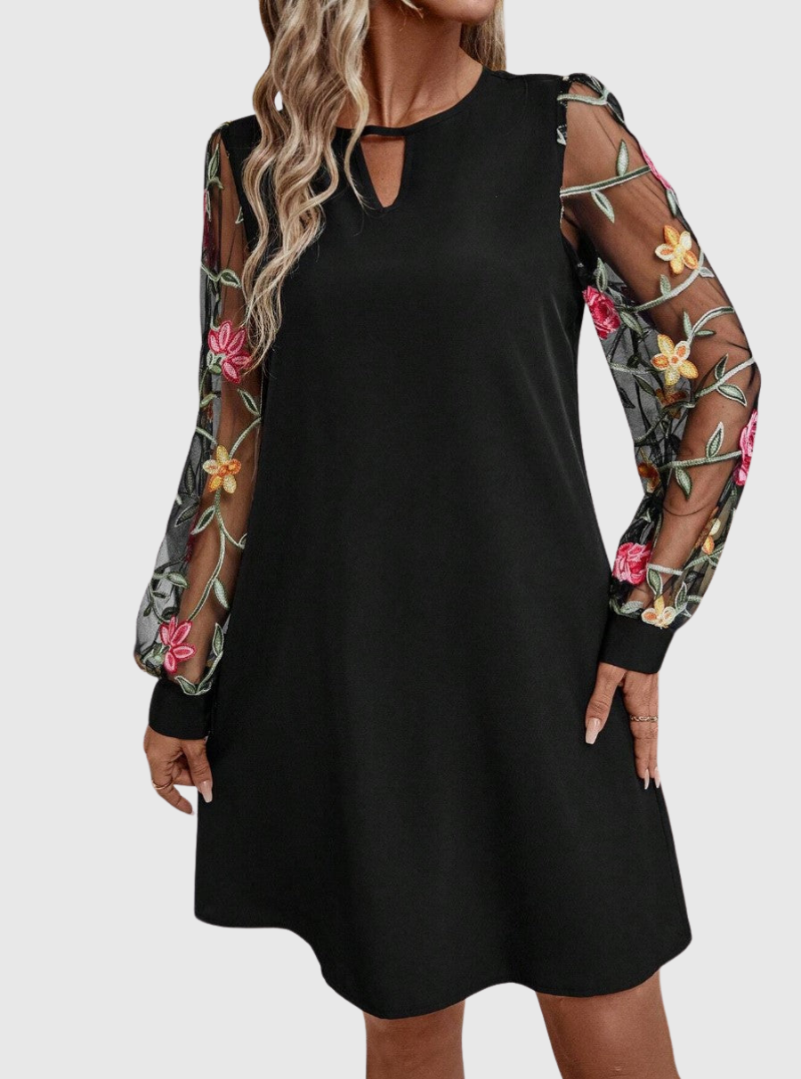 JULIA | SHEER FLORAL MINI DRESS
