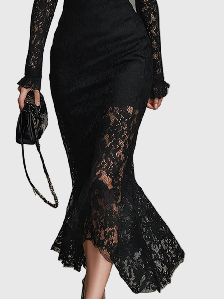 Zoey | Elegant Lace Fishtail Maxi Dress