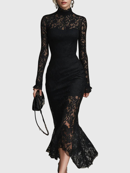 Zoey | Elegant Lace Fishtail Maxi Dress