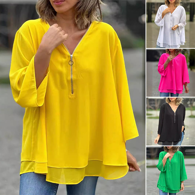 Hazel | Stylish V-Neck Flowy Top