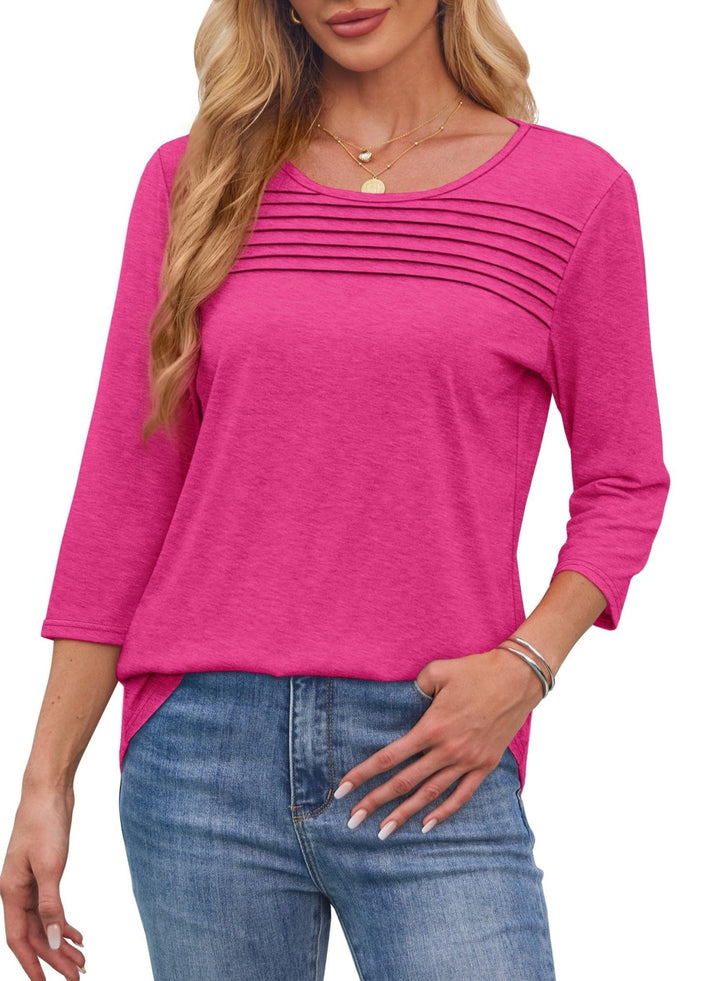 Brooklyn | Pleated 3/4 Sleeve Top