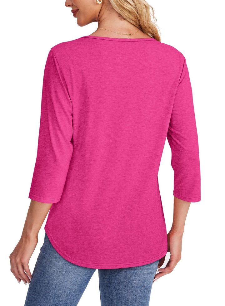 Brooklyn | Pleated 3/4 Sleeve Top