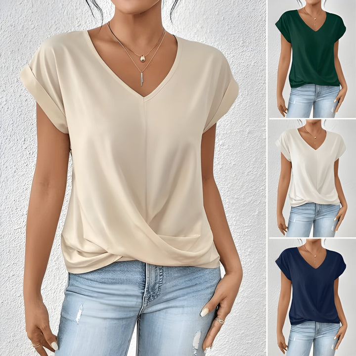 Evelyn | Twist Front V-Neck Top
