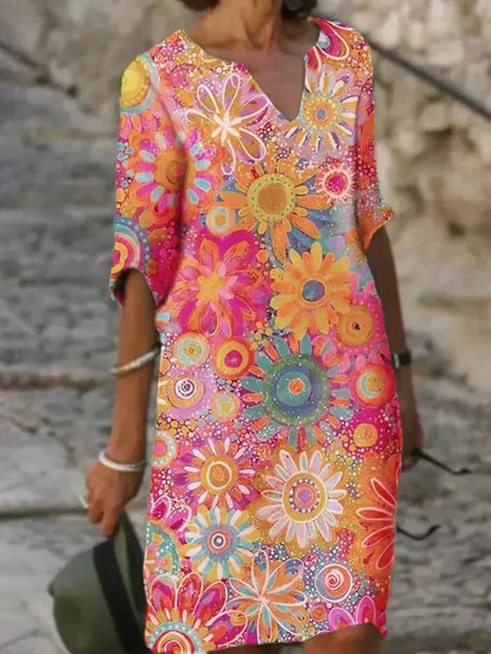 Grace | Vibrant Floral Midi Dress