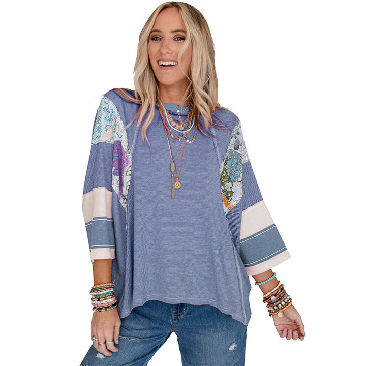 Riley – Lightweight Patchwork Batwing Top