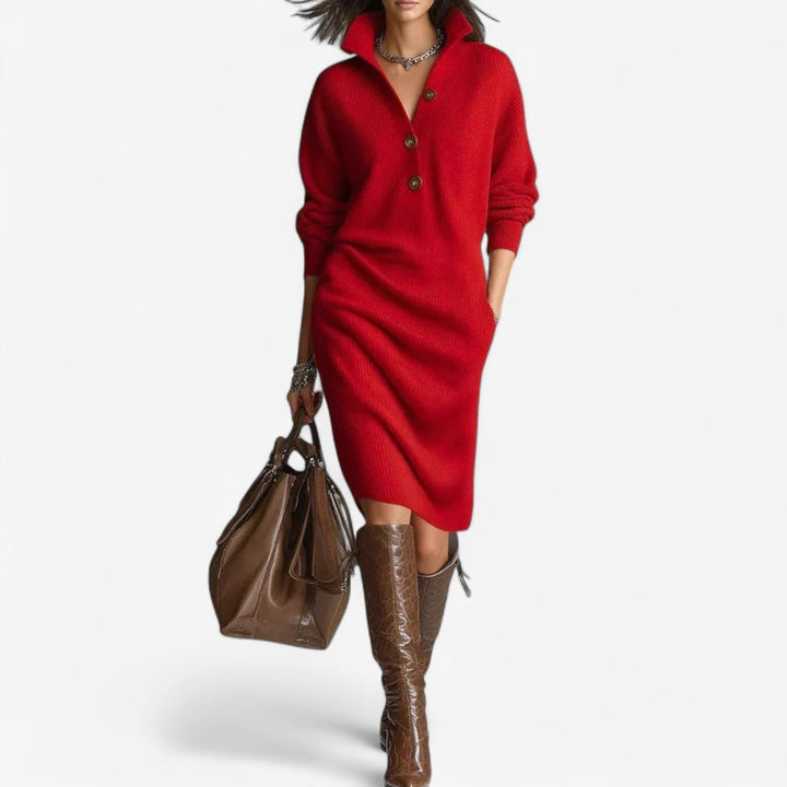 SUZY | DRAPED NECKLINE DRESS