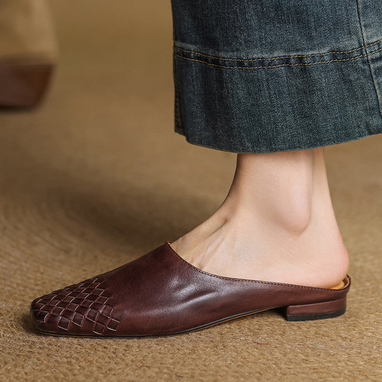 Anna Genuine Leather Mules