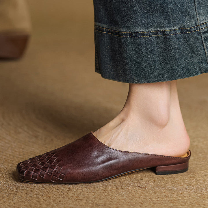 Anna Genuine Leather Mules