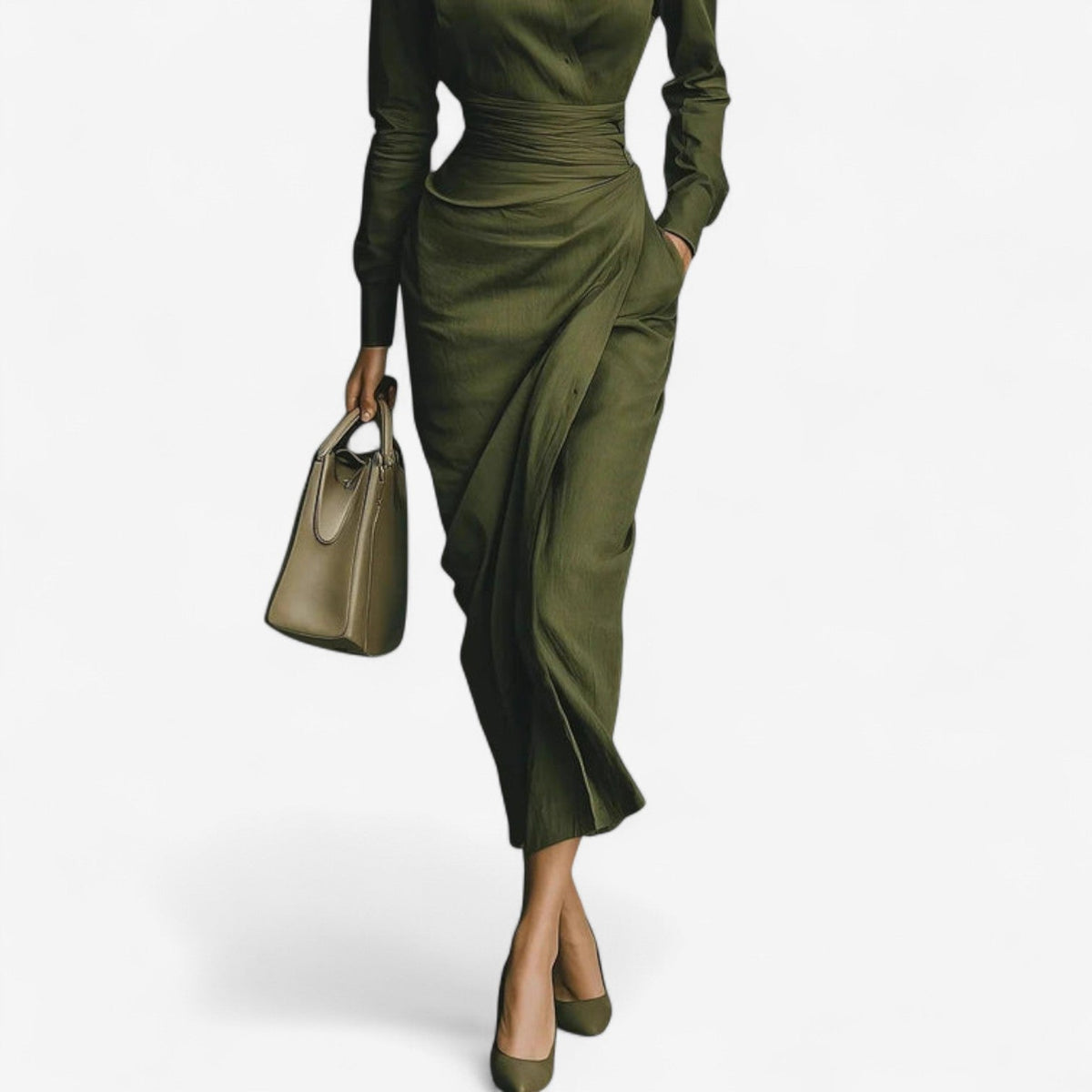 ELOISE | TAILORED SATIN WRAP DRESS