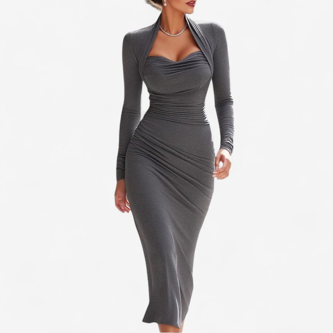 RACHEL | DRAPED NECK DRESS