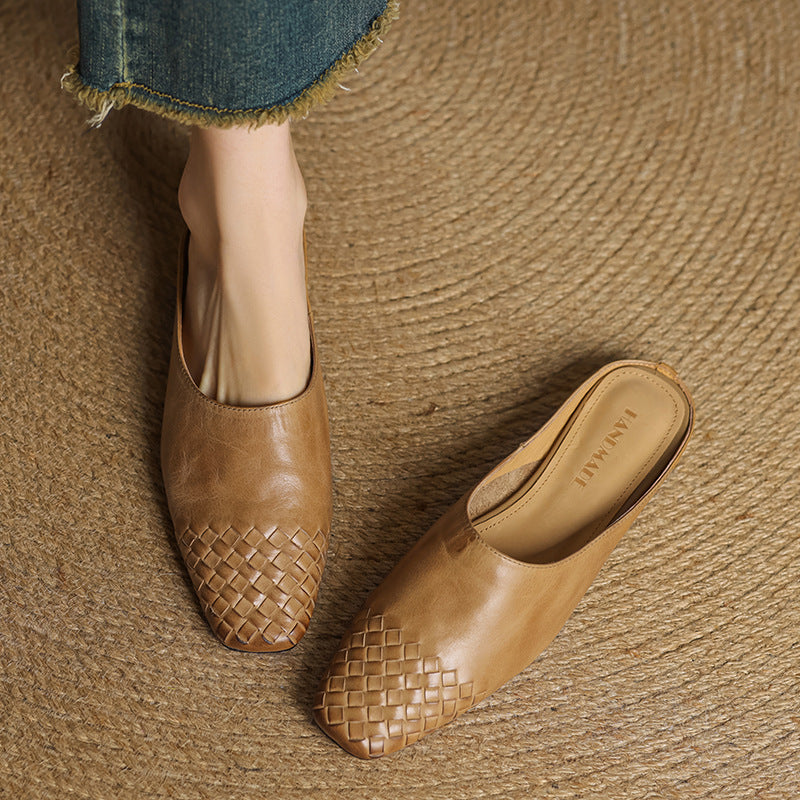Anna Genuine Leather Mules