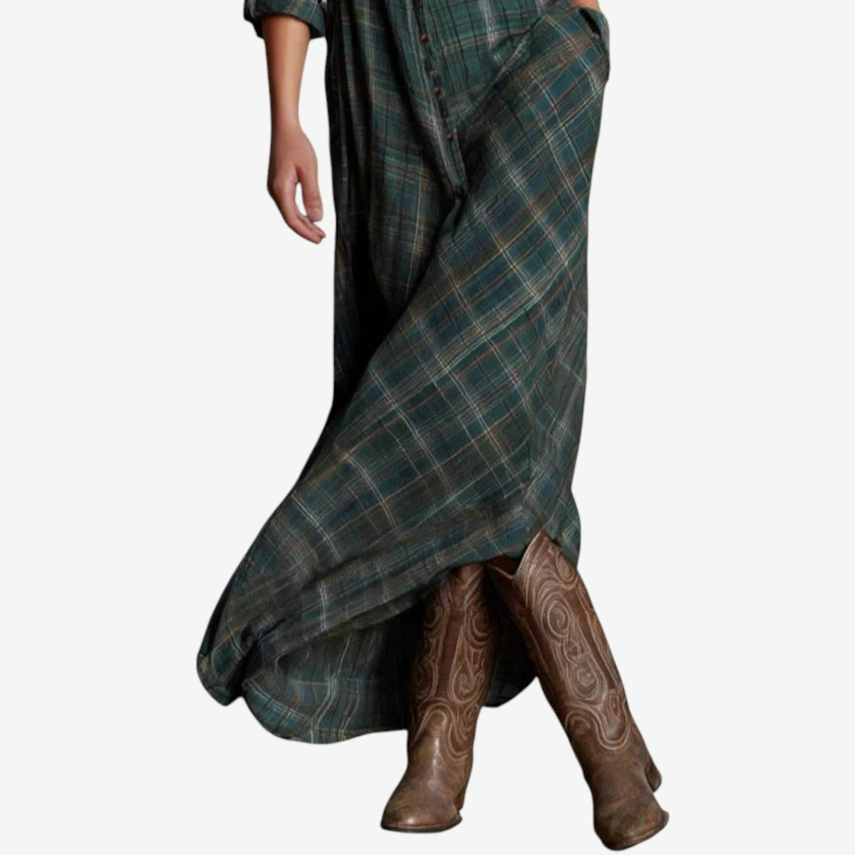 LENORA | TARTAN MAXI DRESS