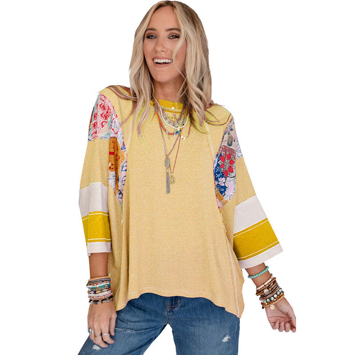 Riley – Lightweight Patchwork Batwing Top