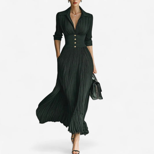 ODILIA | PLEATED MAXI DRESS