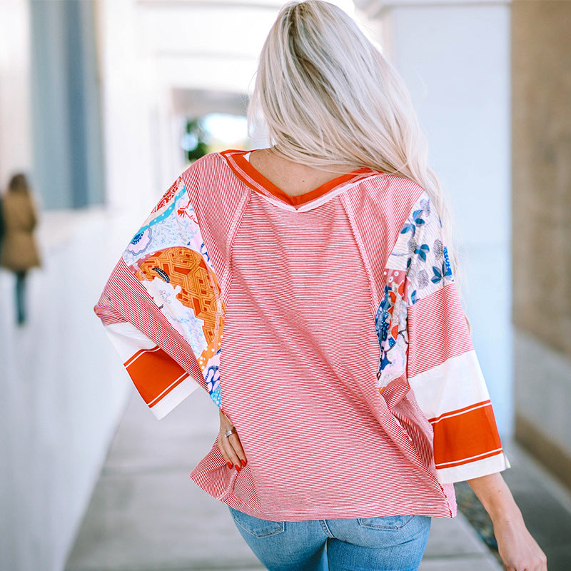 Riley – Lightweight Patchwork Batwing Top
