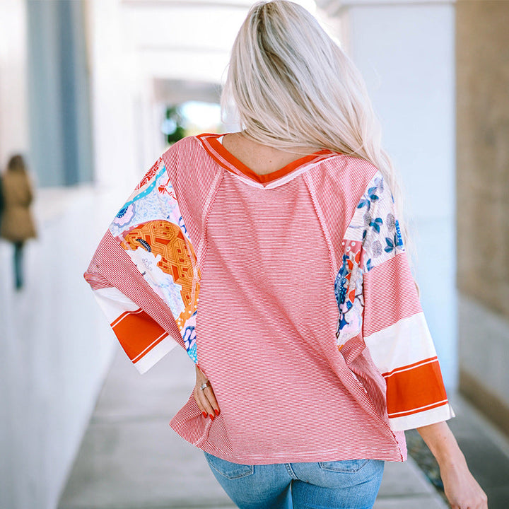 Riley – Lightweight Patchwork Batwing Top