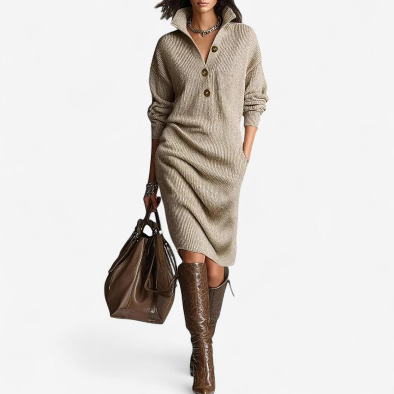 SUZY | DRAPED NECKLINE DRESS