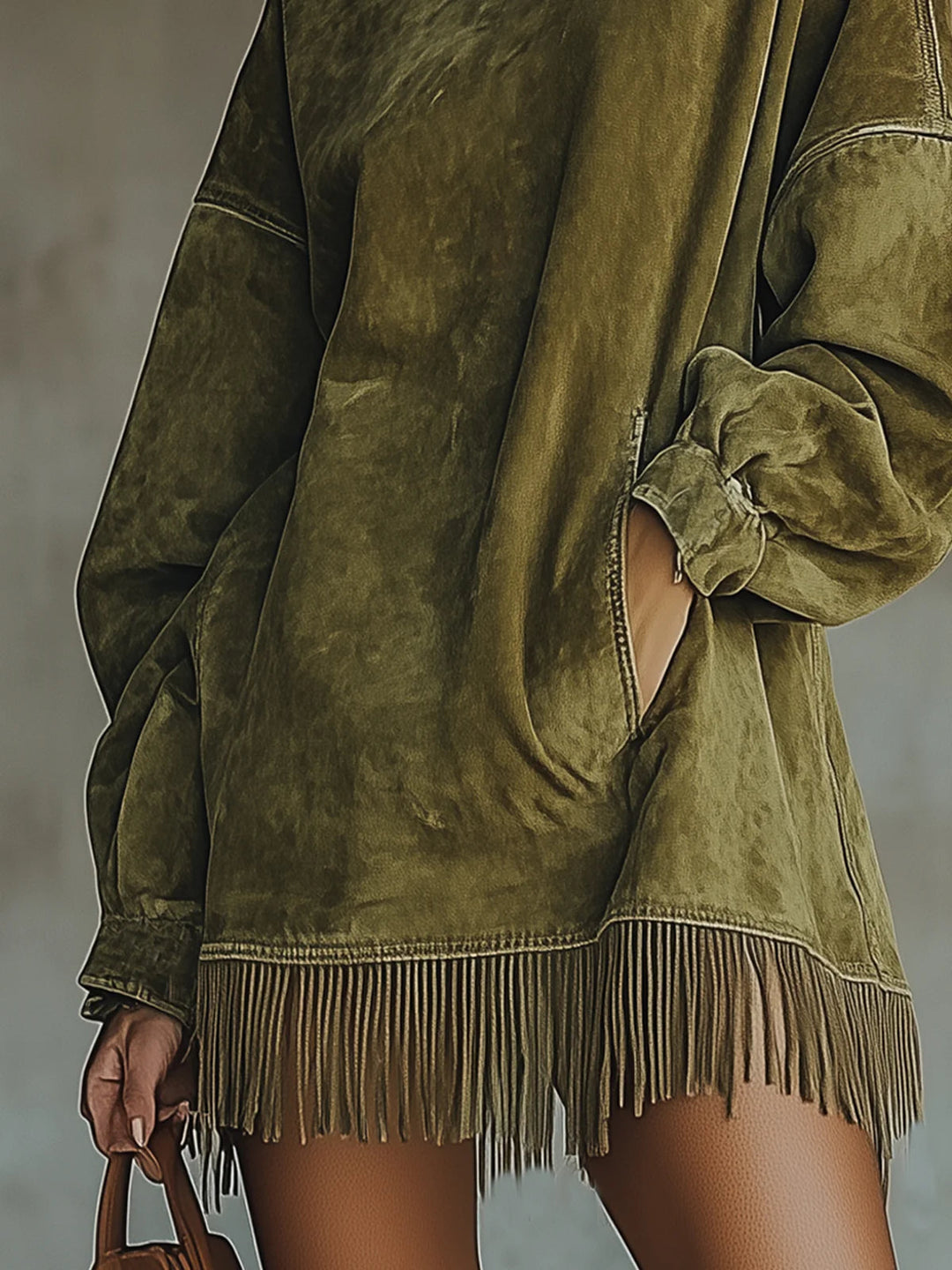 VERA | FRINGE TURTLENECK DRESS