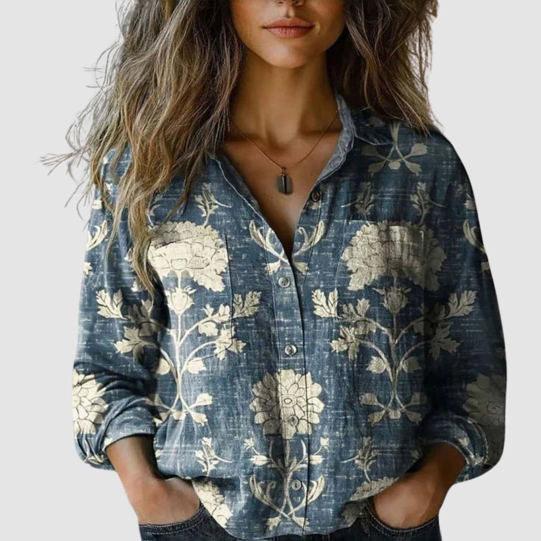 River | Vintage Printed Blouse