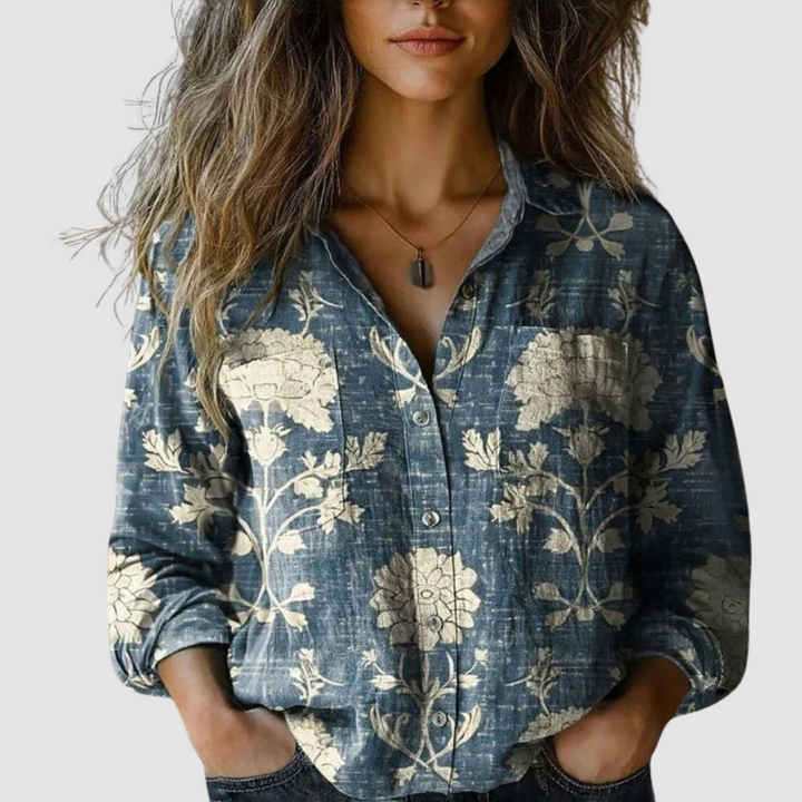 River | Vintage Printed Blouse