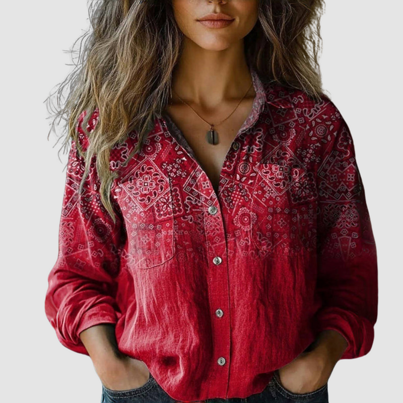 River | Vintage Printed Blouse