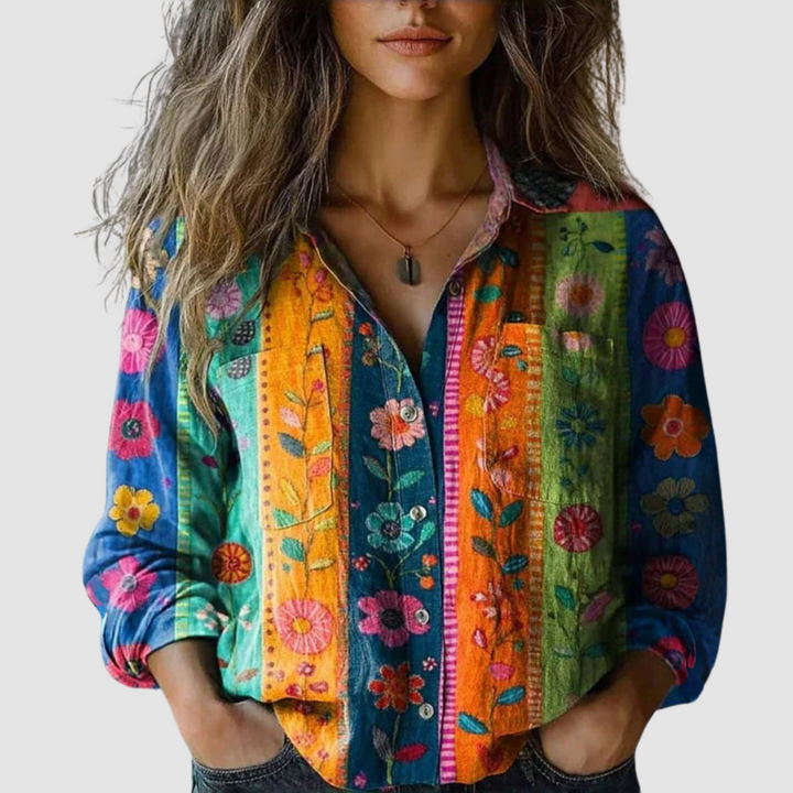 River | Vintage Printed Blouse