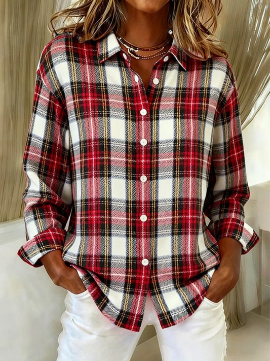 Abigail – Classic Checked Hoodie Blouse