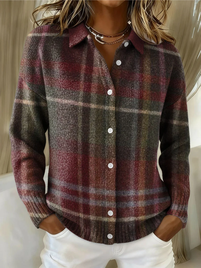 Grace – Checked Hoodie Blouse