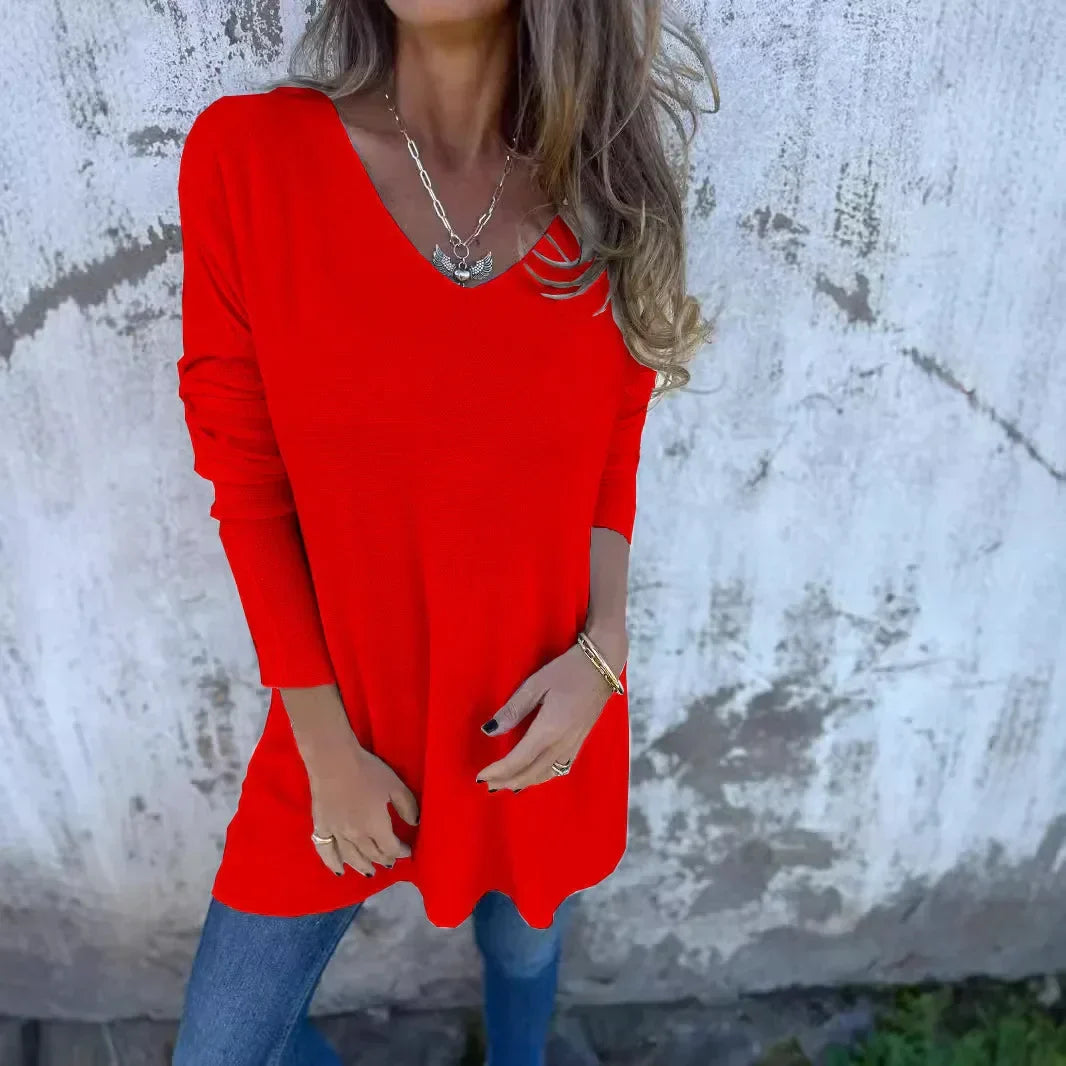 Cora | Relaxed V-Neck Knit Tunic