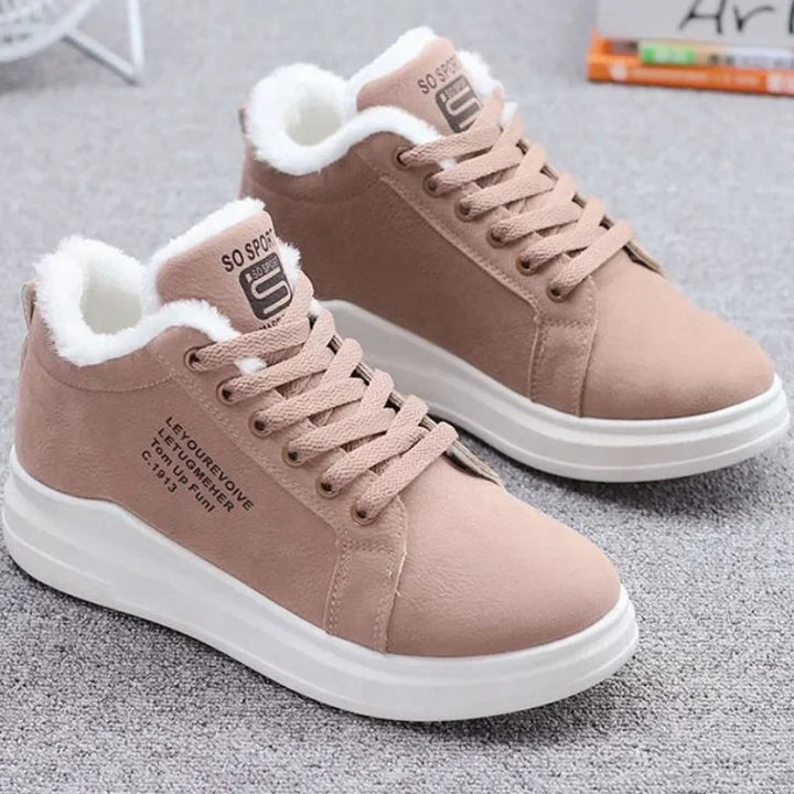 Nieuwe Snowboots Winter Outdoor Vrouwen Schoenen Warm Bont Pluche Dame Casual Schoenen Lace Up Mode Sneakers Platform Snowboots