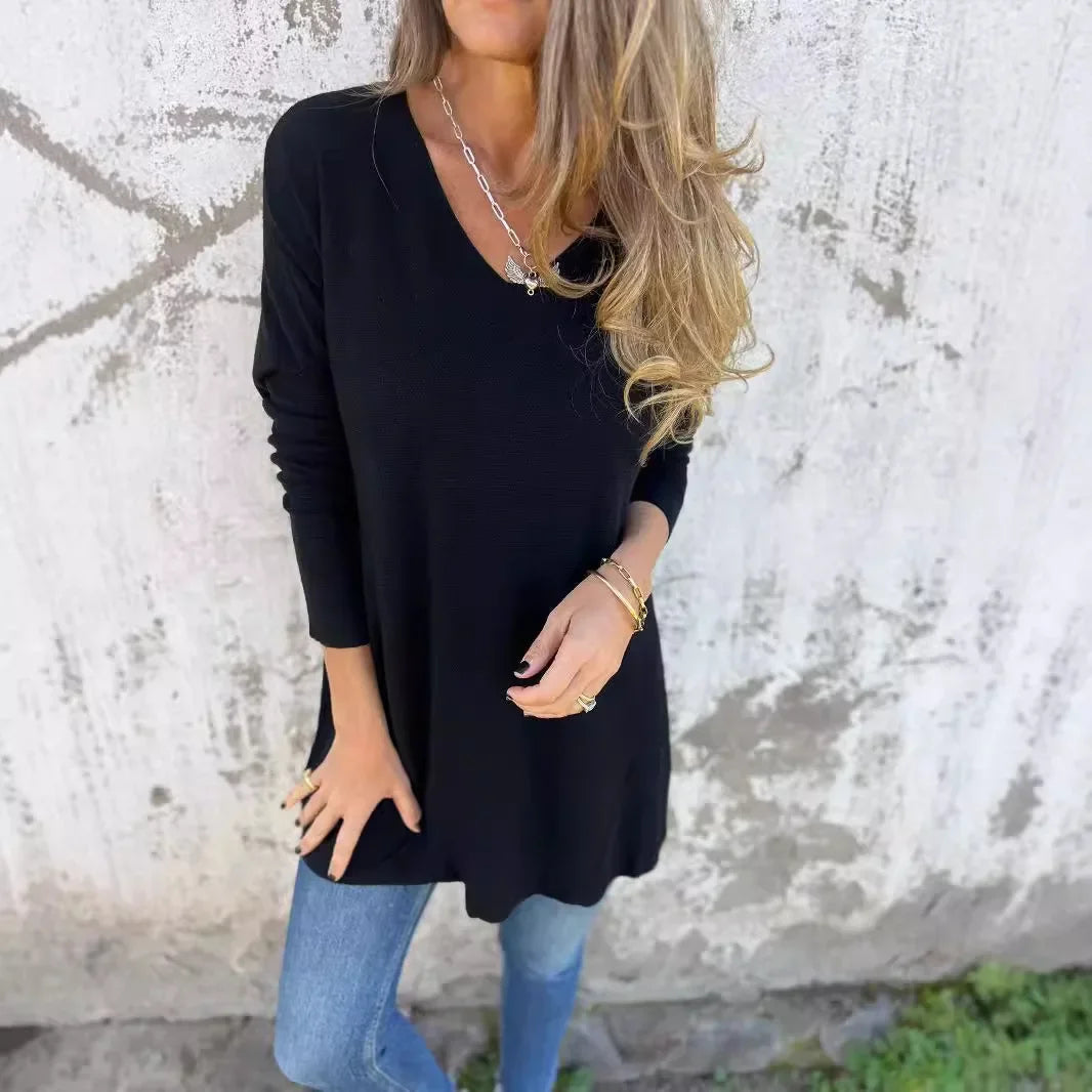 Cora | Relaxed V-Neck Knit Tunic
