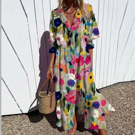 SABINE | V-NECK BOHO DRESS