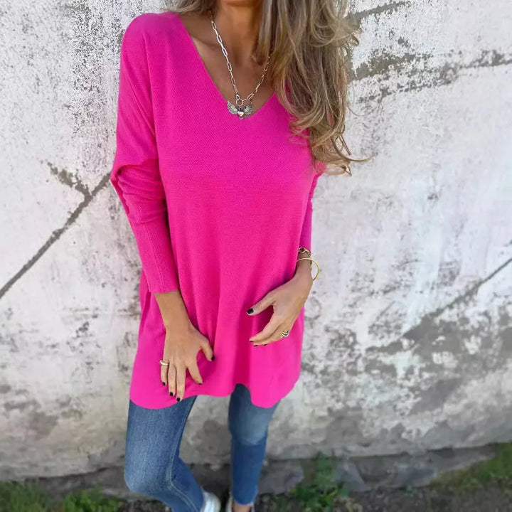 Cora | Relaxed V-Neck Knit Tunic