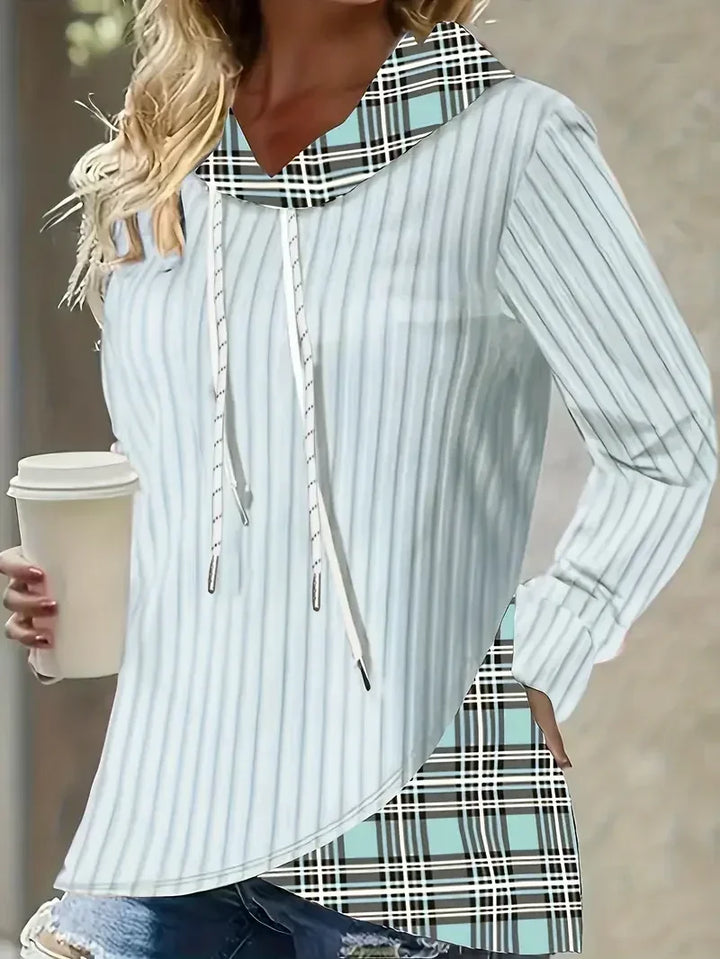 RILEY | PLAID-TRIM HOODIE