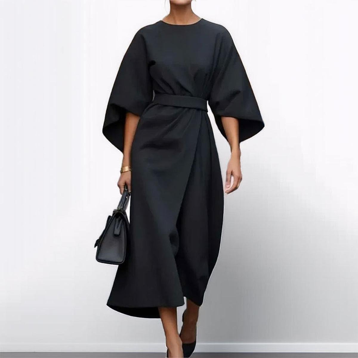ELDRA | SATIN TOUCH BATWING MAXI DRESS