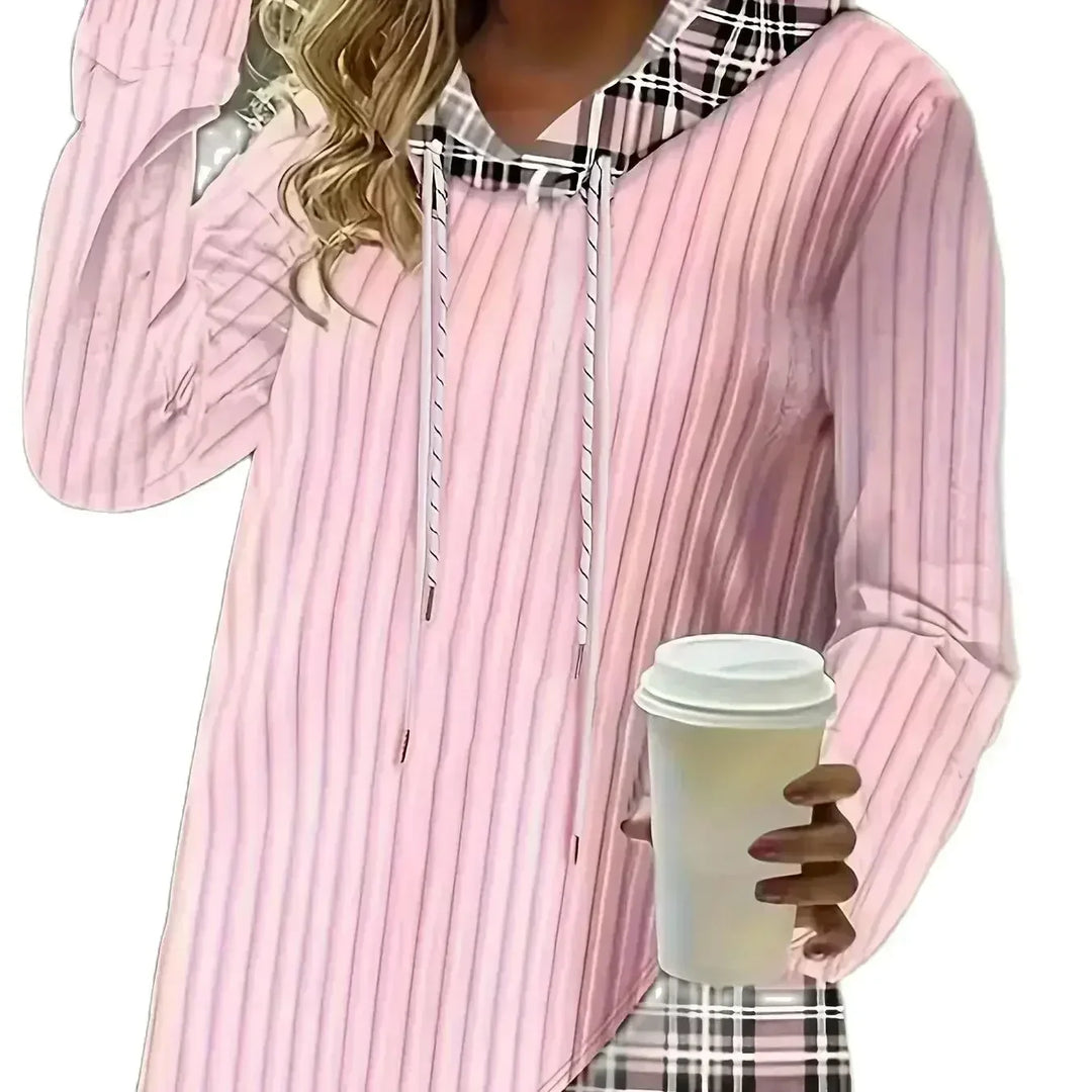RILEY | PLAID-TRIM HOODIE