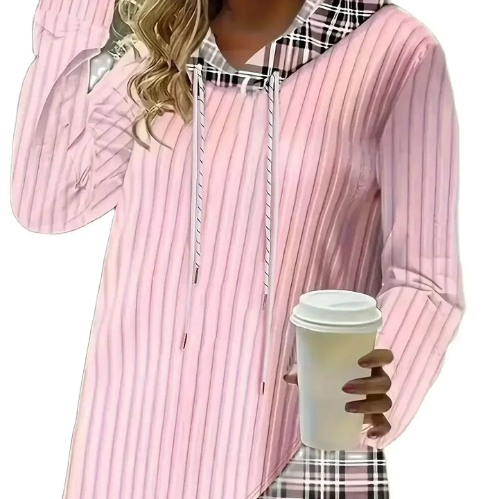 RILEY | PLAID-TRIM HOODIE