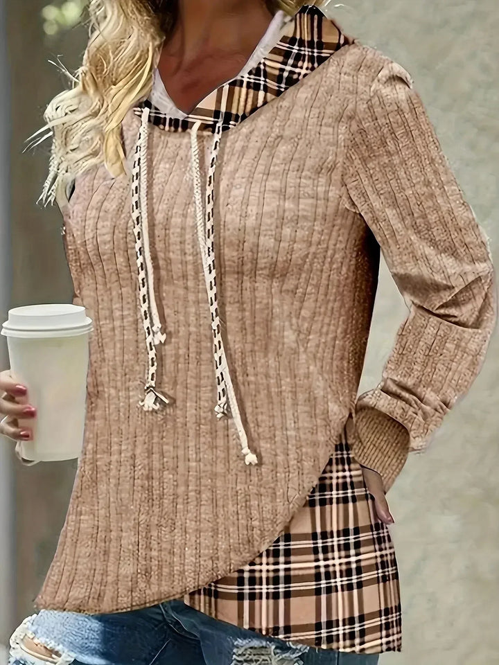 RILEY | PLAID-TRIM HOODIE