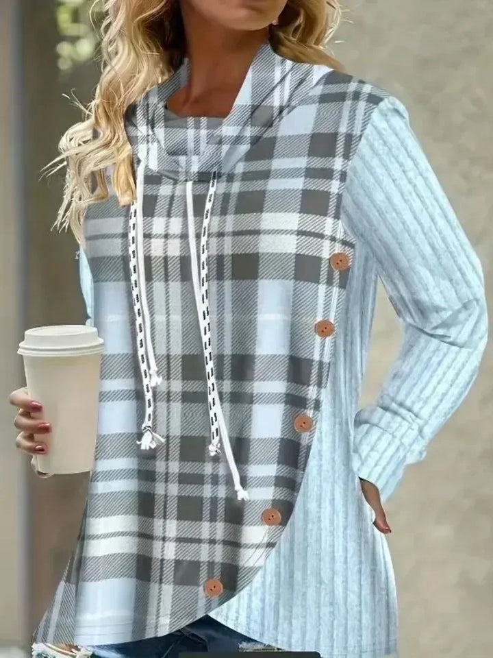 RILEY | PLAID-TRIM HOODIE