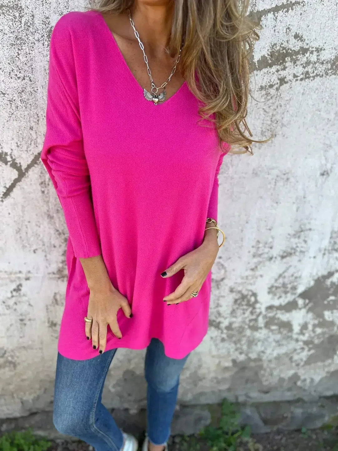 Cora | Relaxed V-Neck Knit Tunic