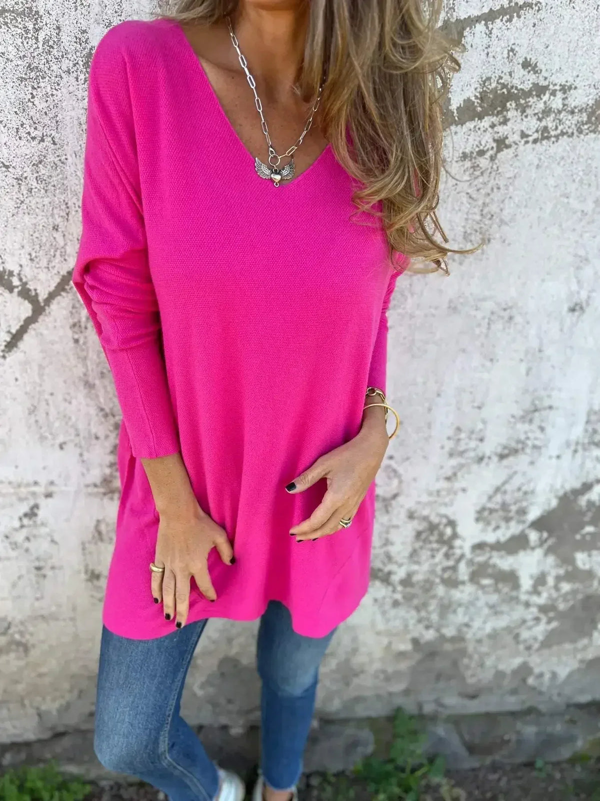 Cora | Relaxed V-Neck Knit Tunic
