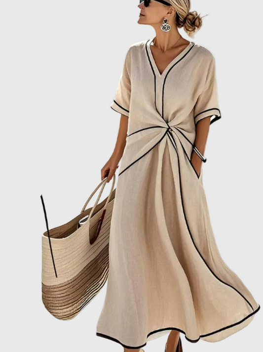 Addison | Draped Coastal Maxi Dress