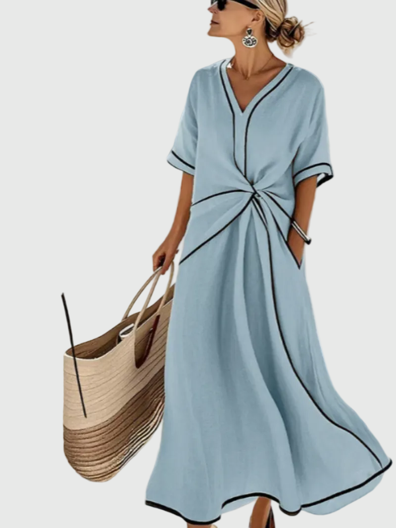 Addison | Draped Coastal Maxi Dress