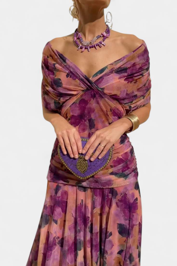 JADA | DRAPED OFF-SHOULDER DRESS
