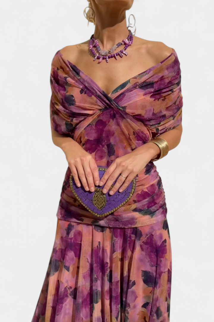 JADA | DRAPED OFF-SHOULDER DRESS